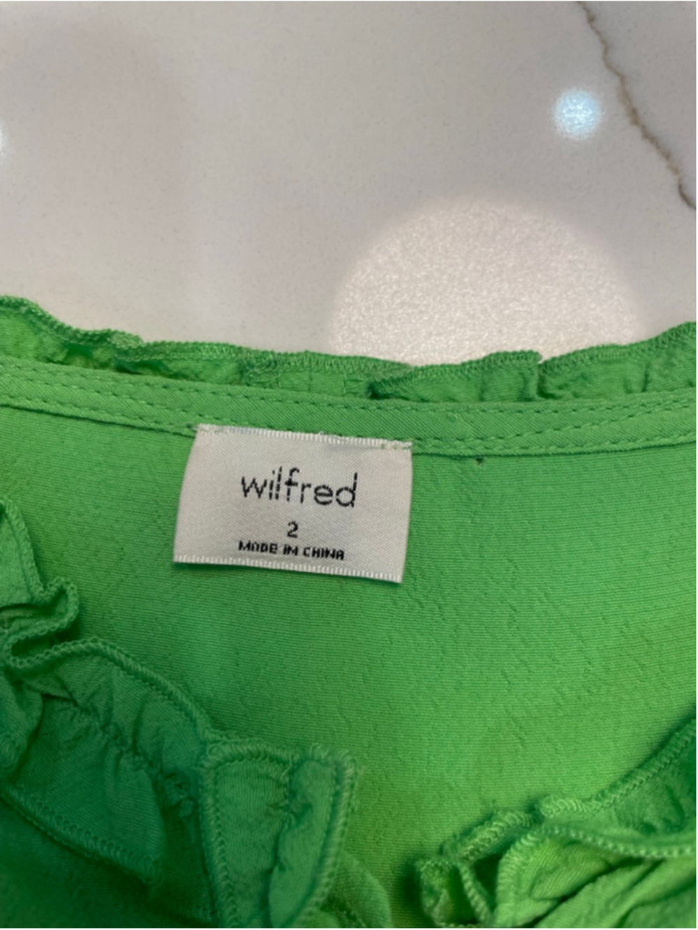 Wilfred Green Lealia Babydoll Milkmaid Button-Front Midi Dress Size 2 Ruffle - Picture 6 of 9